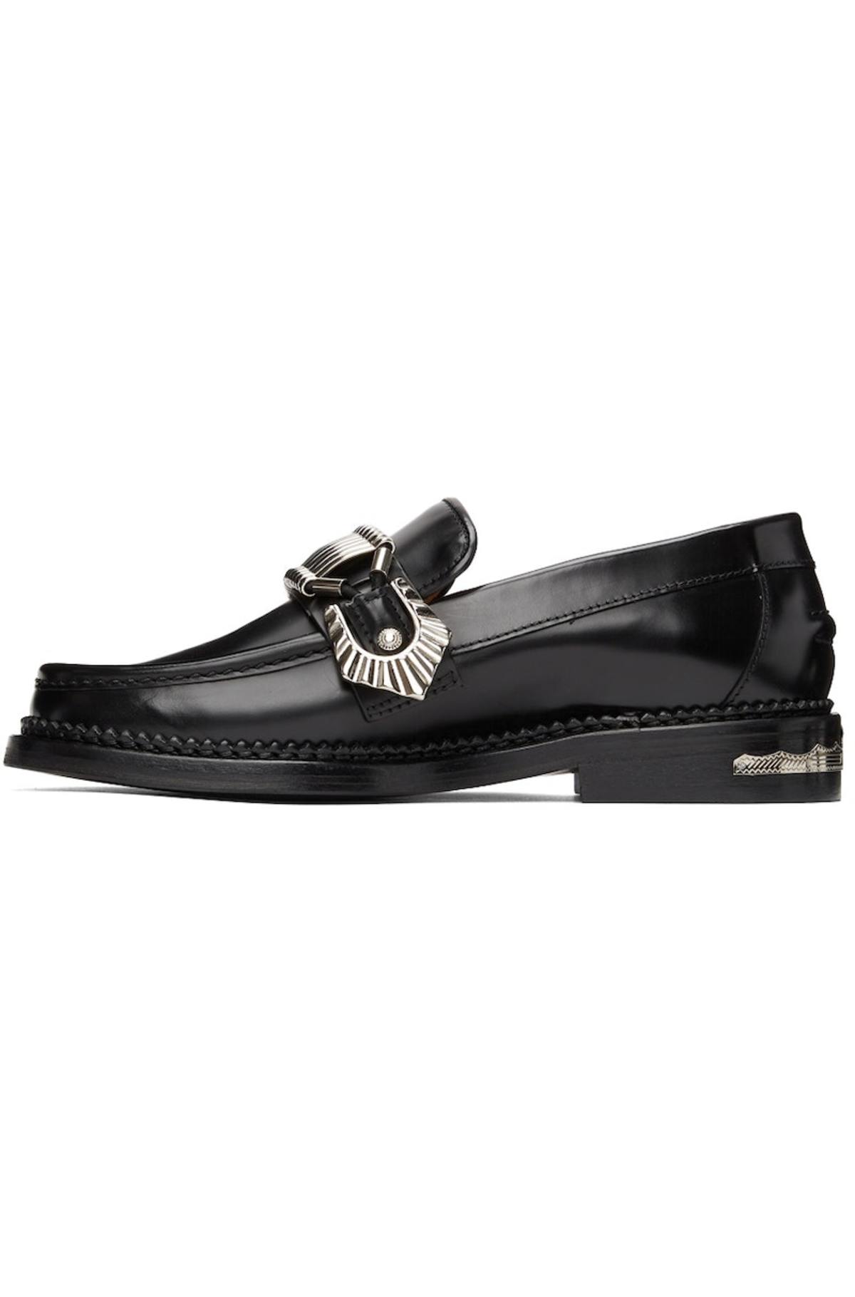Toga Pulla Leather Loafers Black Garmentory