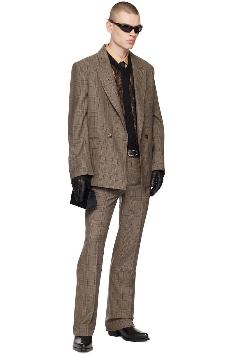 Ernest W. Baker Beige Check Trousers - Beige/Brown check | Garmentory