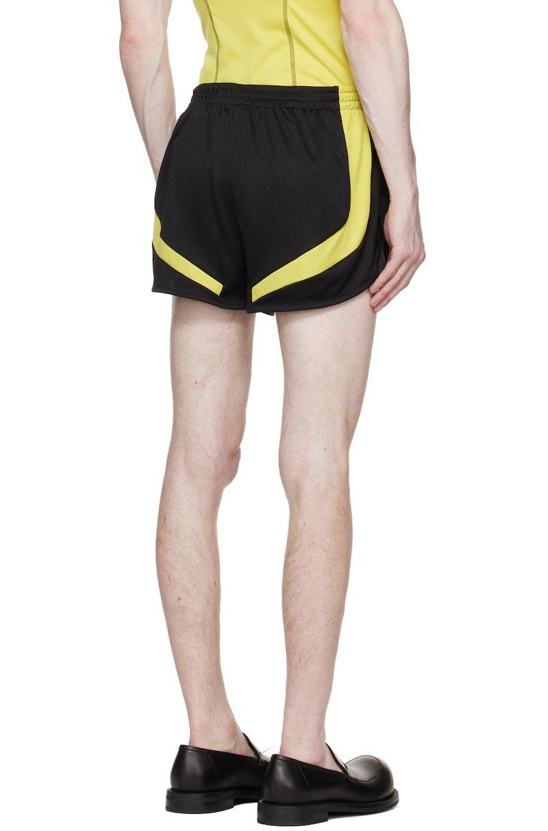 Martine Rose Black Football Shorts - Black/Yellow | Garmentory
