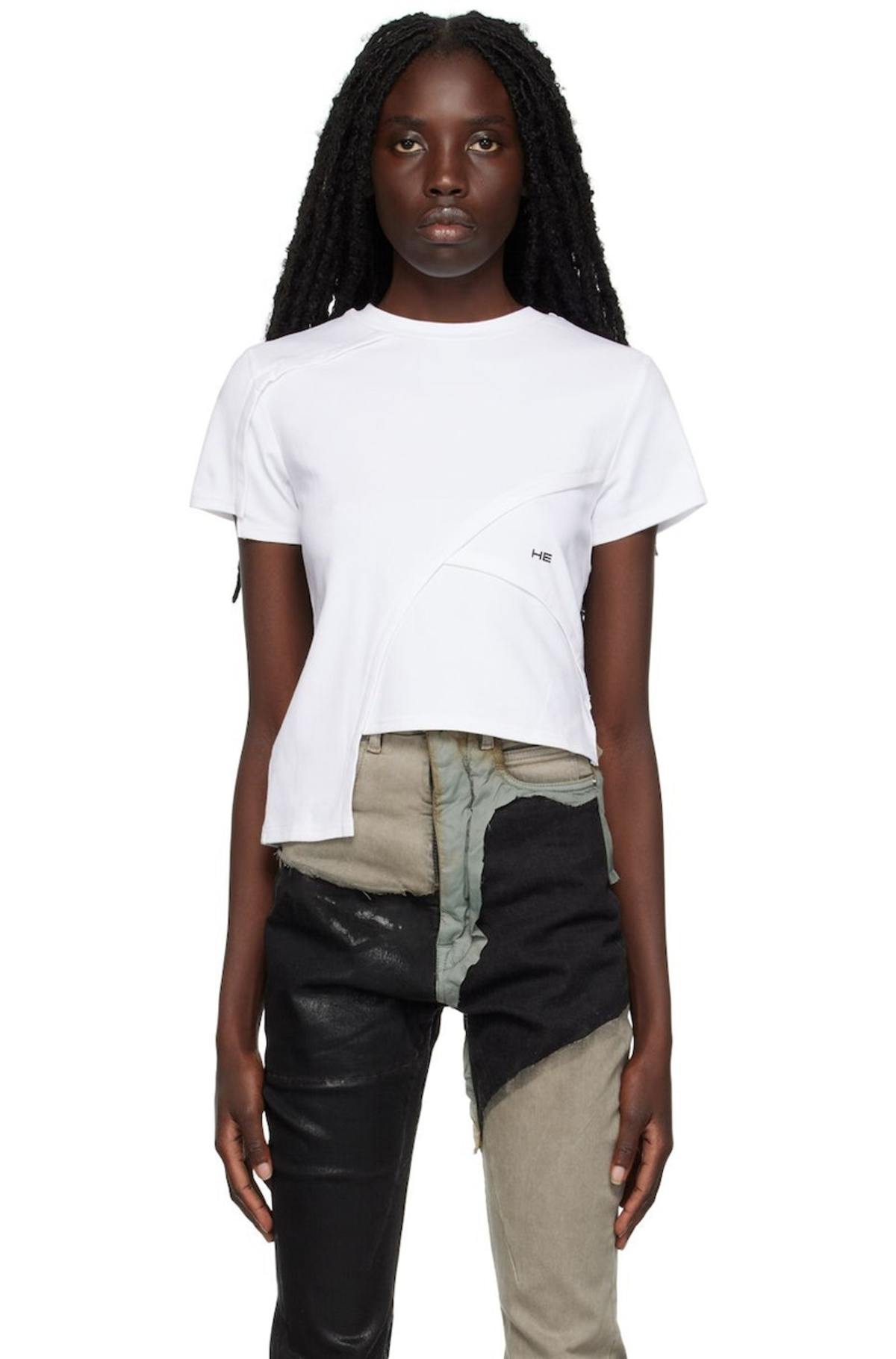 HILLOT EMIL ホワイト Tシャツ　ヘリオットエミル Heliot Emil White Deconstructed T-Shirt - White | Garmentory