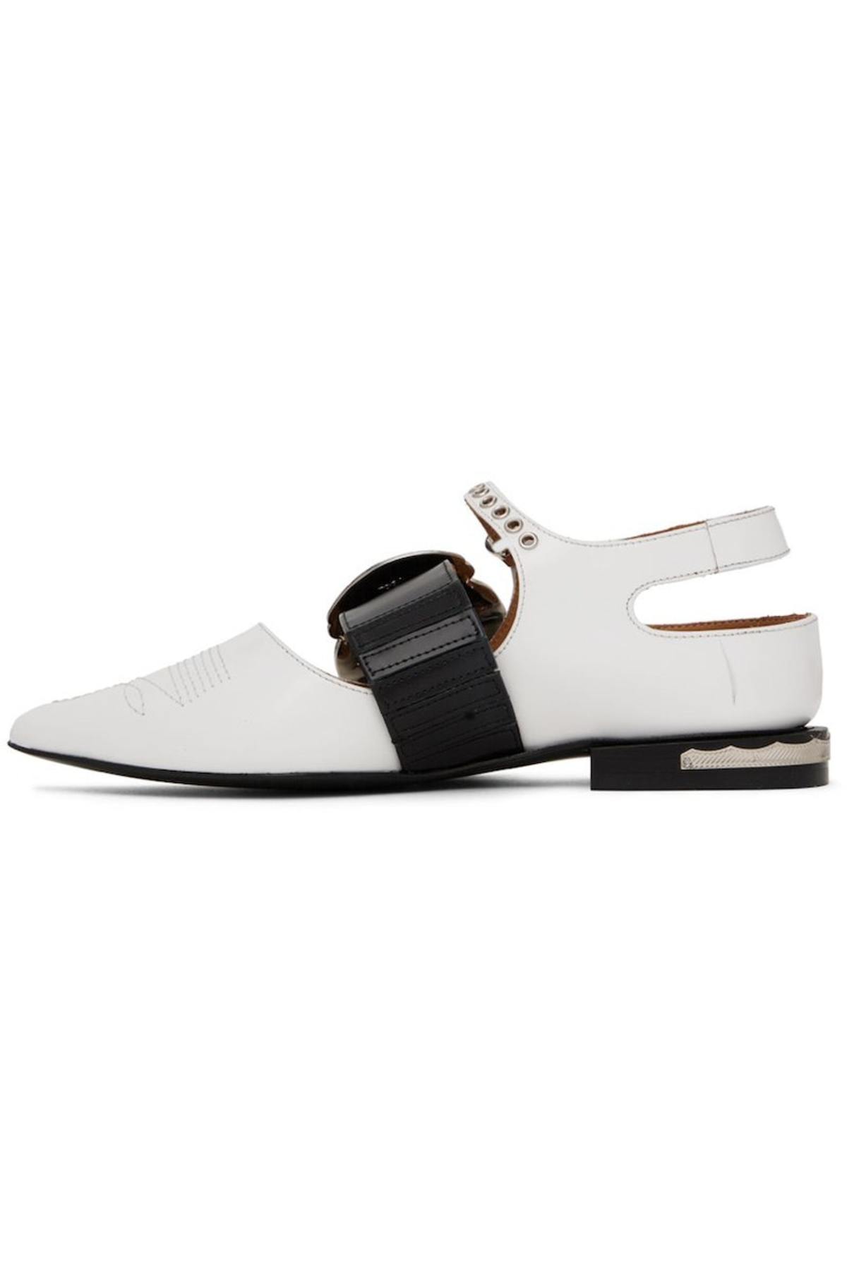 【関税込み】Ballerinas Aj926 - Toga Pulla - Leather - Silver Aj926 Flat Shoes - Toga Pulla - Black - Polido Leather ref