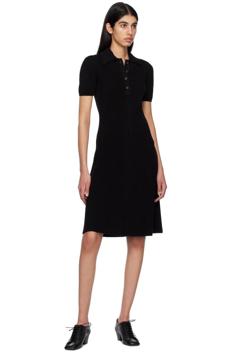 knee length dresses for ladies Jordyn Embellished-Collar Midi Dress in Black main image 0
