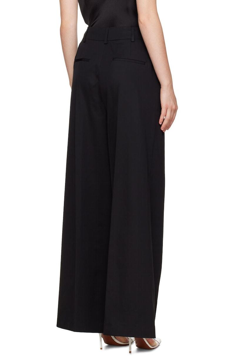 ボトムスその他 Loulou Studio Black cotton and linen trousers Loulou Studio Sofe Cropped Trousers | Neiman Marcus