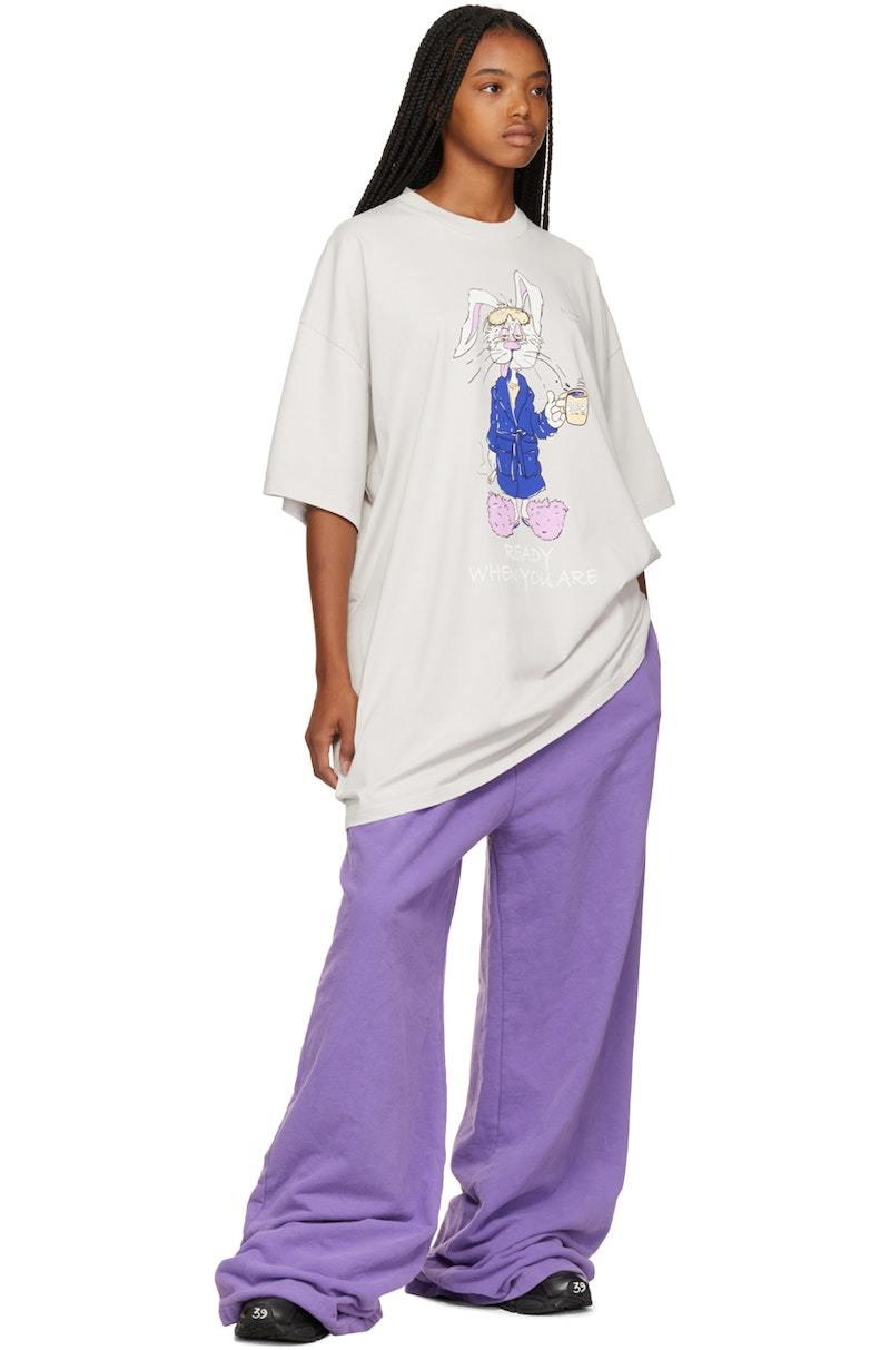 MARTINE ROSE ハネルクルネックTシャツ 630JE01003C GRYGREY Martine Rose Gray Printed T-Shirt - Light grey | Garmentory