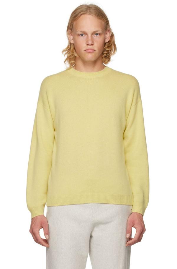 AURALEE Yellow Crewneck Sweater - Light yellow | Garmentory