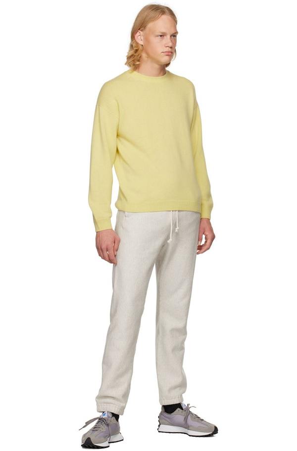 AURALEE Yellow Crewneck Sweater - Light yellow | Garmentory