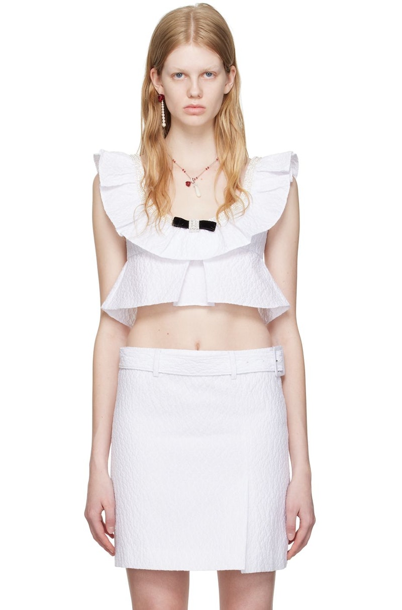 Shushu/Tong Ruffled Tank Top - White | Garmentory