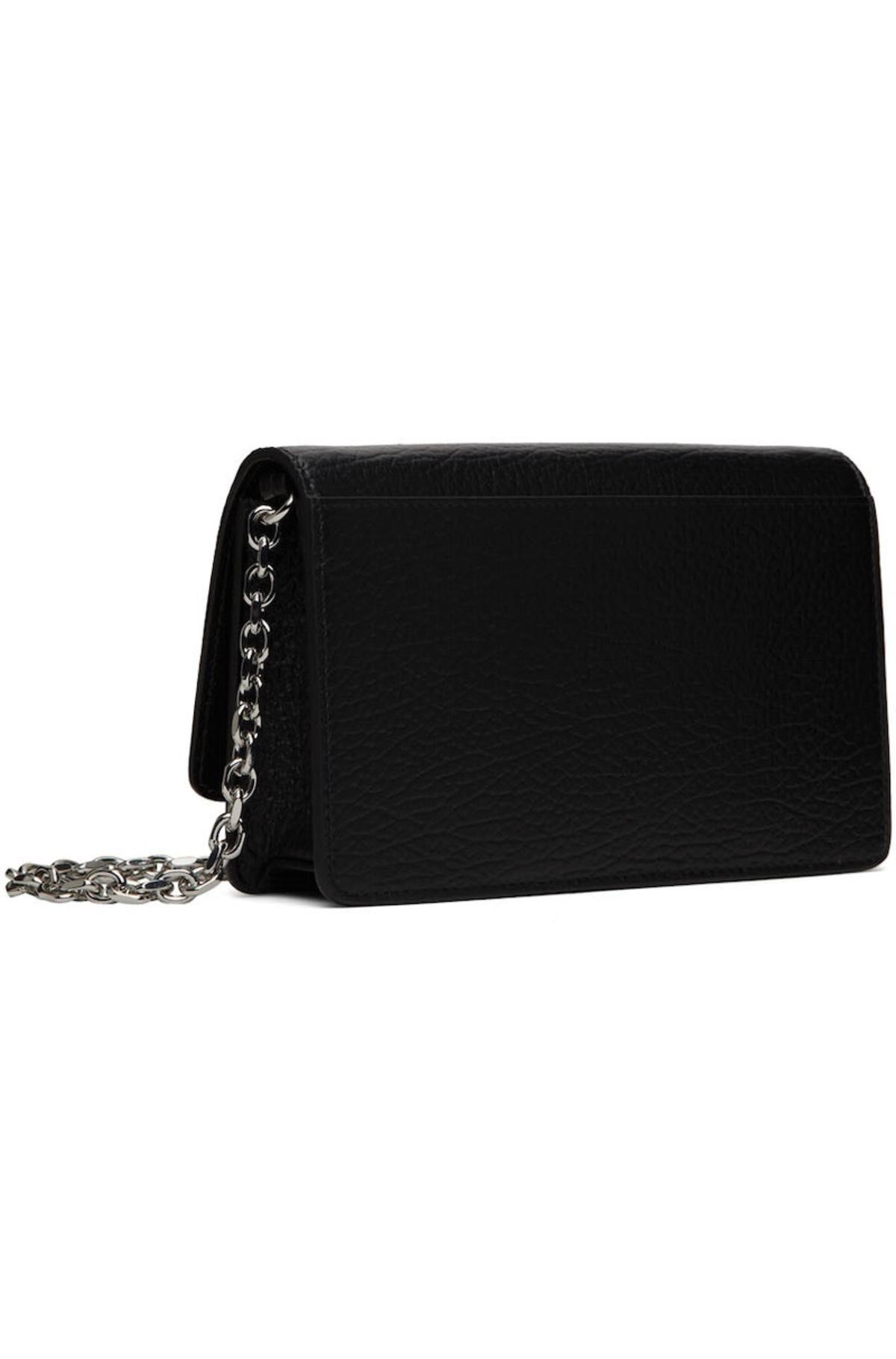 バッグ Maison Margiela LARGE CHAIN WALLET Maison Margiela Black Leather Large Chain Wallet Bag