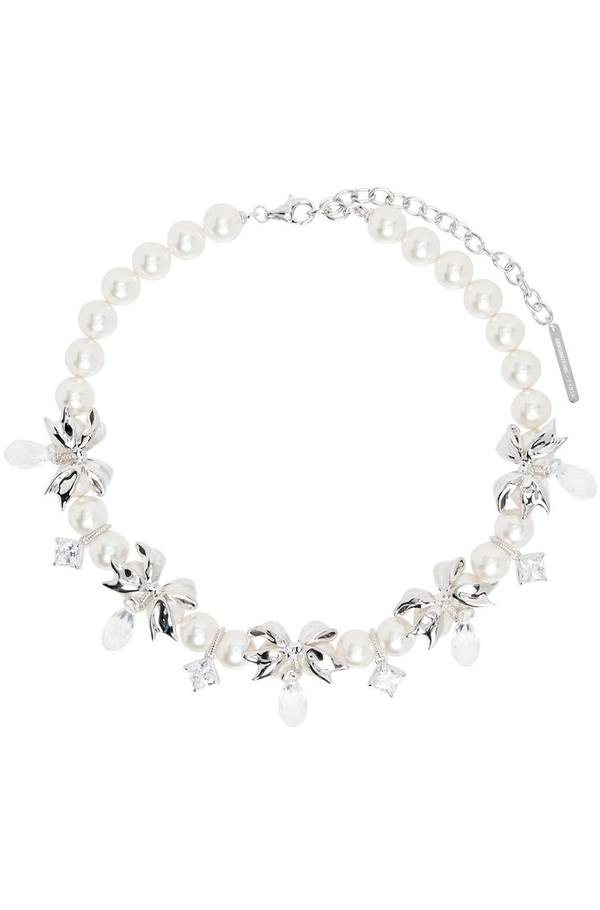 アクセサリー Shushu/Tong White Crystal Bow Necklace Shushu/Tong Crystal Bow Necklace - White | Garmentory