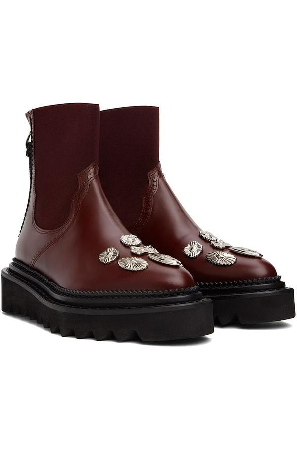 Toga Pulla Side Gore Metal Boots - Burgundy | Garmentory