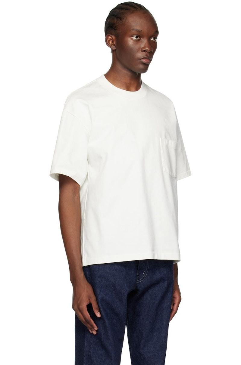 Auralee White Stand-Up T-Shirt - Plaiting white | Garmentory