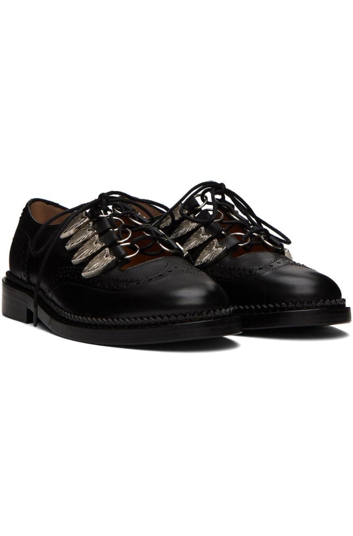 靴 TOGA PULLA Square toe gillie Toga Pulla Gillie Oxfords - Black | Garmentory