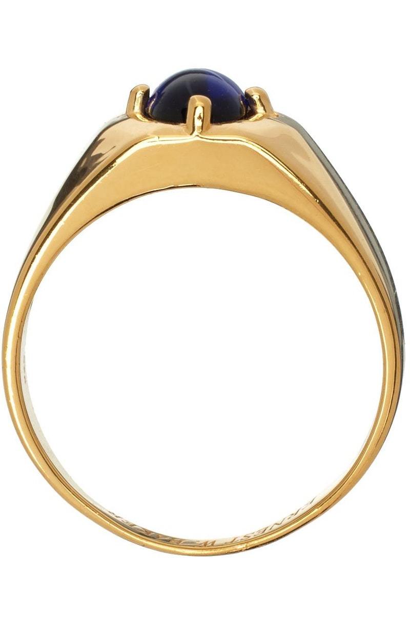 Ernest W. Baker SSENSE Exclusive Gold & Navy Stone Ring - Gold