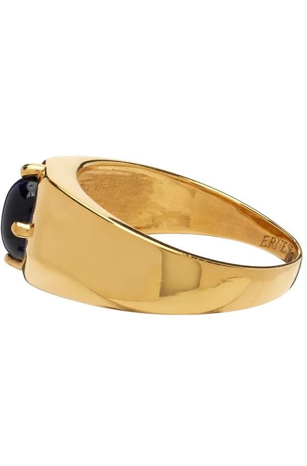Ernest W. Baker SSENSE Exclusive Gold & Navy Stone Ring - Gold