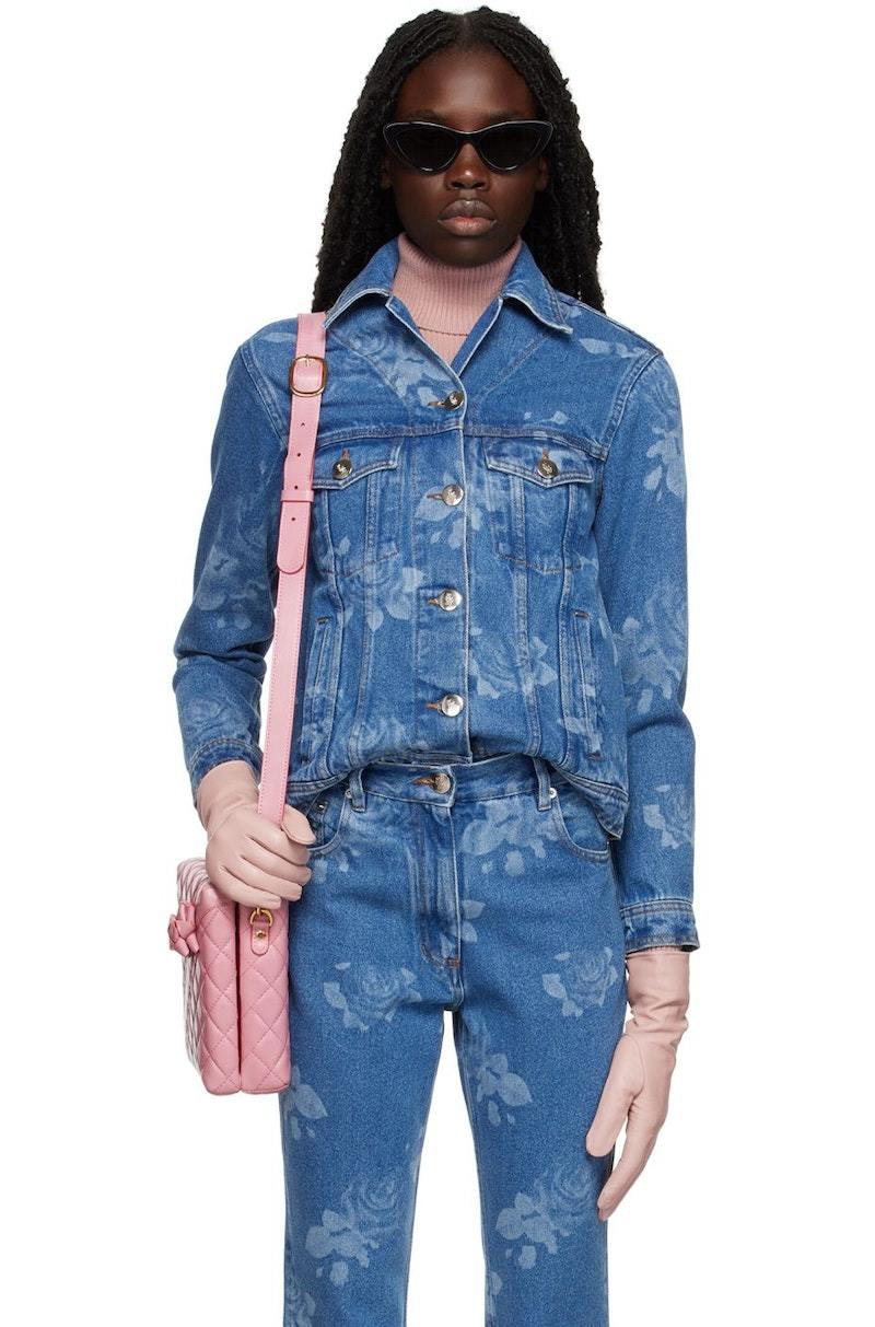 ERNEST W. BAKER 22SS DENIM JACKET FLORAL