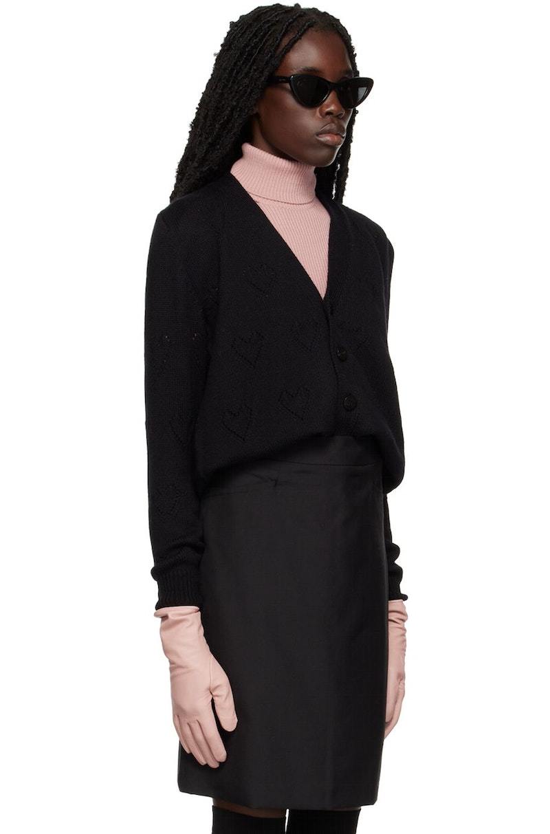 トップス ERNEST W. BAKER Hearts knit cardigan S Ernest W. Baker SSENSE Exclusive Hearts Cardigan - Black