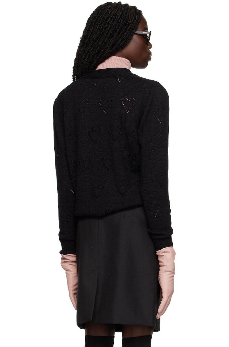 トップス ERNEST W. BAKER Hearts knit cardigan S Ernest W. Baker SSENSE Exclusive Hearts Cardigan - Black
