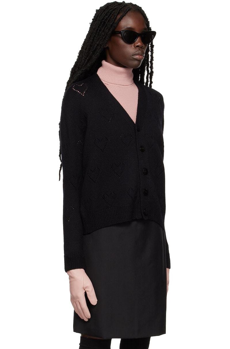 トップス ERNEST W. BAKER Hearts knit cardigan S Ernest W. Baker SSENSE Exclusive Hearts Cardigan - Black