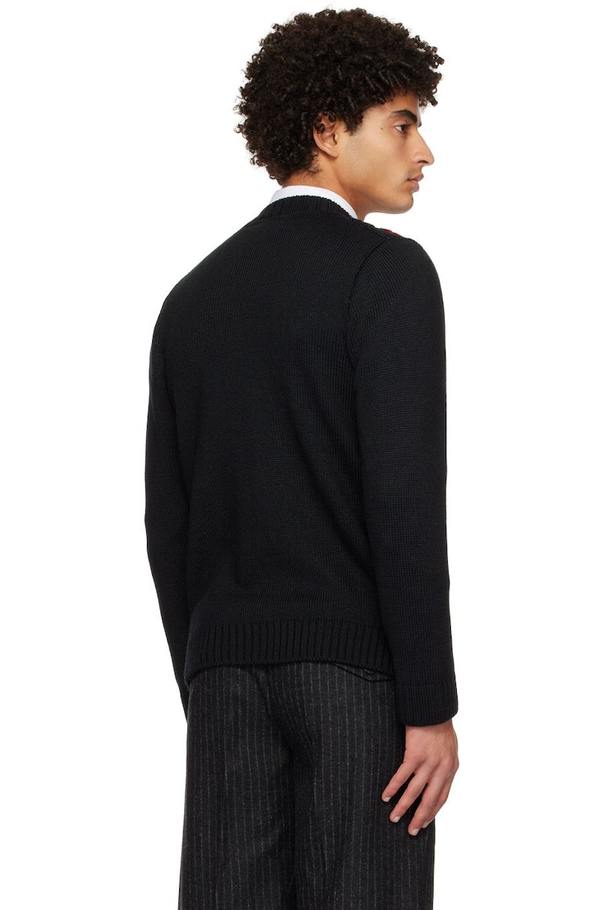 Ernest W. Baker Black & Red Rose Cardigan - Black/Red | Garmentory