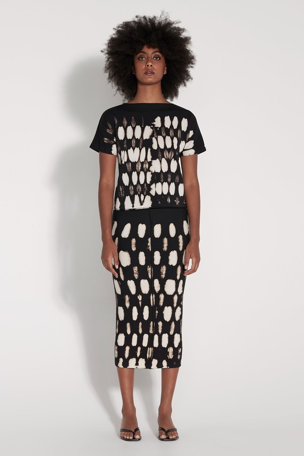 Raquel Allegra Tia Skirt Black Check Garmentory