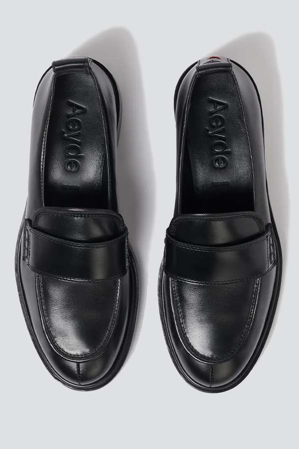 【関税込み】Aeyde ブラック カーフスキン Ruth ローファー Women's Ruth loafers | AEYDE | 24S
