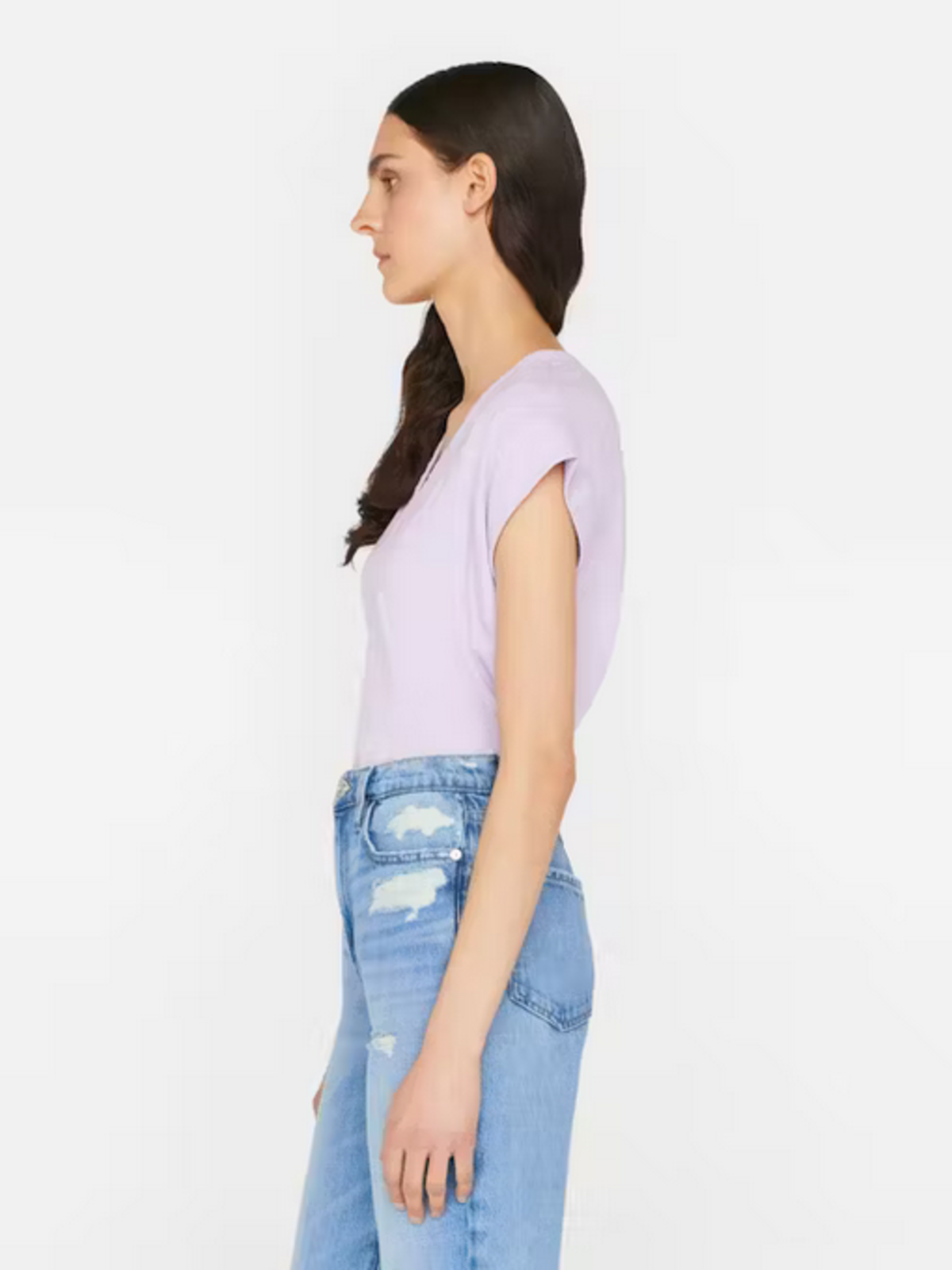 FRAME Denim Le Mid Rise V - Lilac | Garmentory