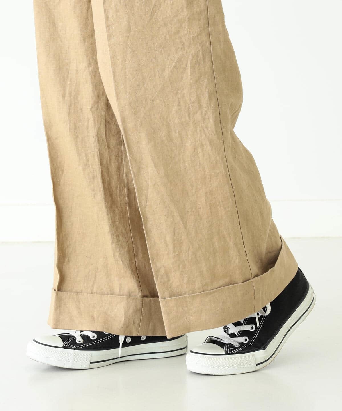 Beams Boy Linen Slacks - Beige | Garmentory display picture 1