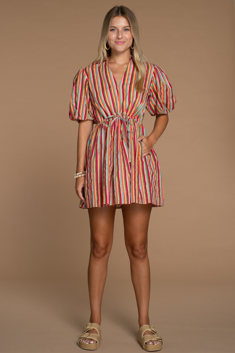 Olivia James the Label Daphne Dress - Strawberry Stripes | Garmentory