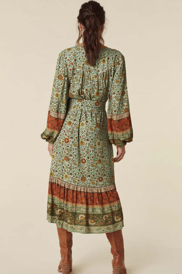 SPELL & THE GYPSY COLLECTIVE Lady Untamed Button Down Midi Dress - Matcha