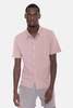 Blue&Cream Short Sleeve Buttondown Slub Jersey - Dust Rose - Thumbnail 1