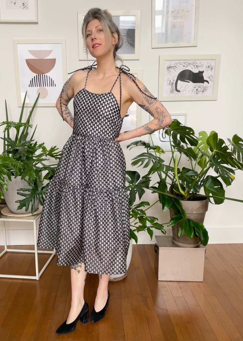 Eliza Faulkner Cece Dress - Black/White Daisy | Garmentory
