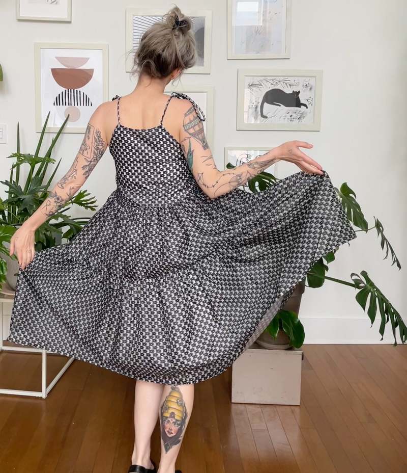 Eliza Faulkner Cece Dress - Black/White Daisy | Garmentory