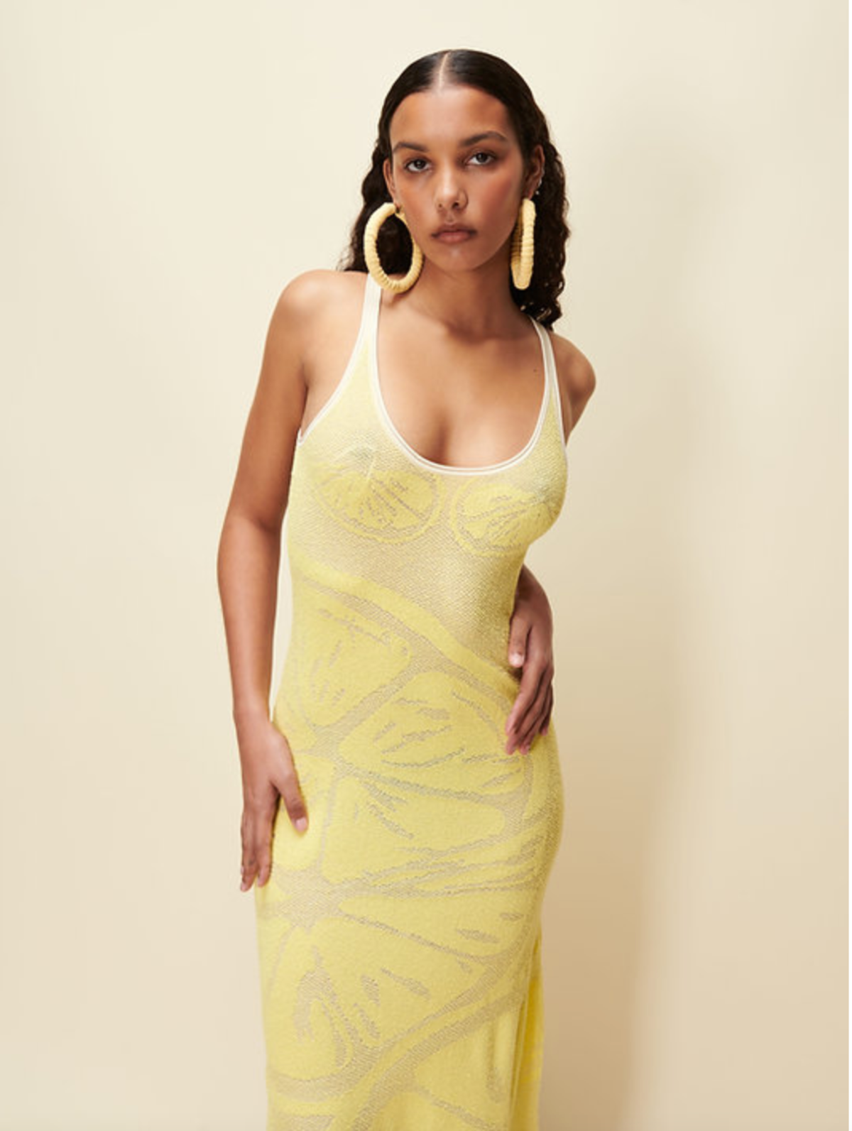 ワンピース House of Sunny Lemons on a Plate Sleeveless Dress Yellow House of Sunny Lemons on a Plate Hockney Dress - Yellow