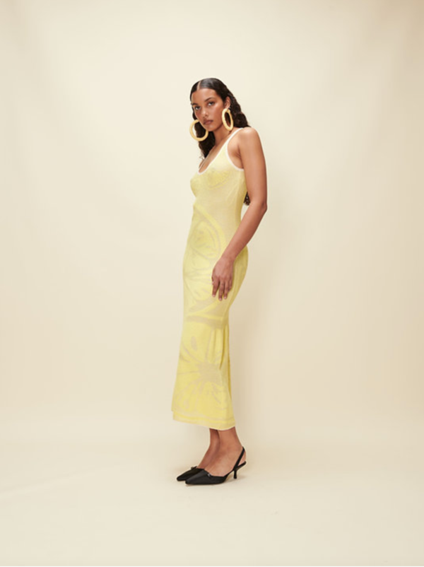 ワンピース House of Sunny Lemons on a Plate Sleeveless Dress Yellow House of Sunny Lemons on a Plate Hockney Dress - Yellow