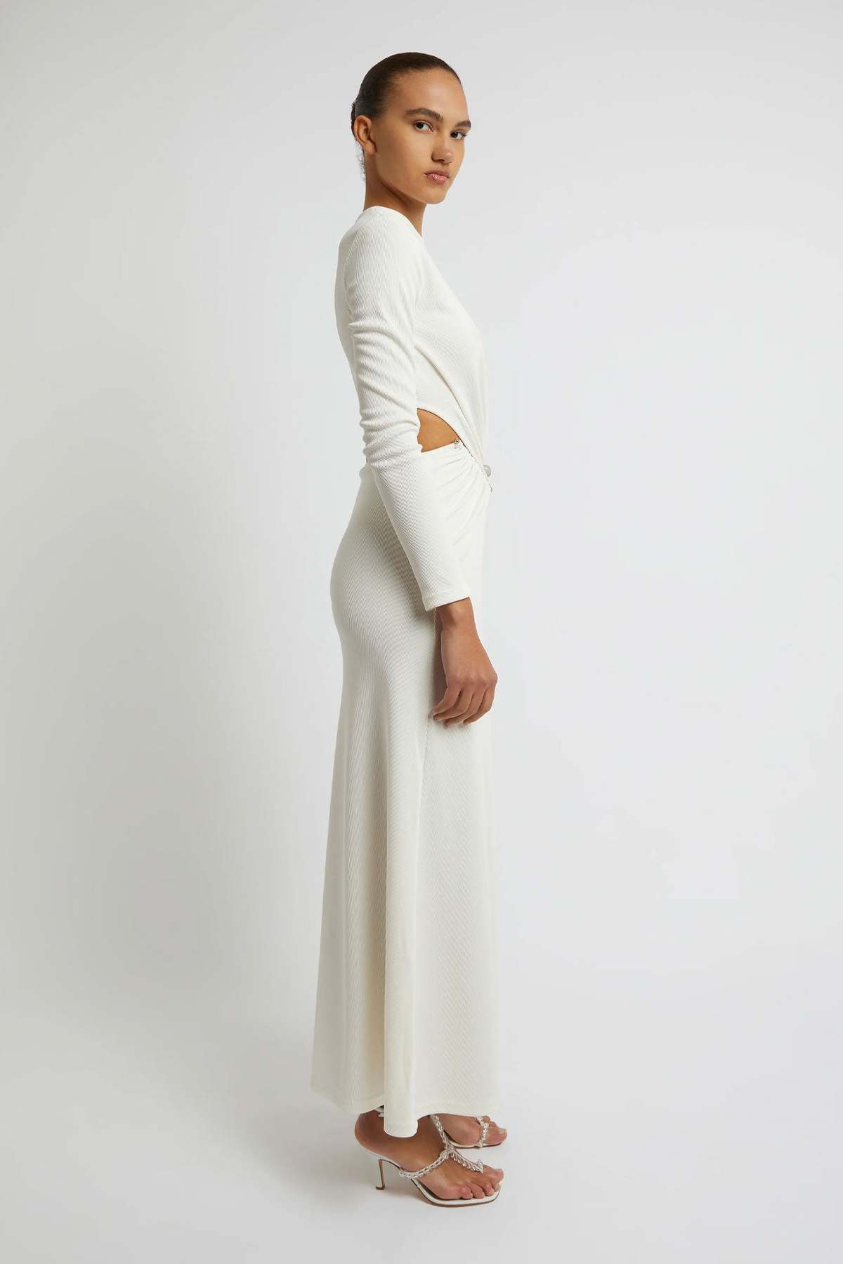 cream midi dress long sleeve Clarisa Lace Midi Dress  Vintage Cream
