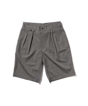 Beams Plus Wool Tropical 2 Pleats Shorts - Grey | Garmentory
