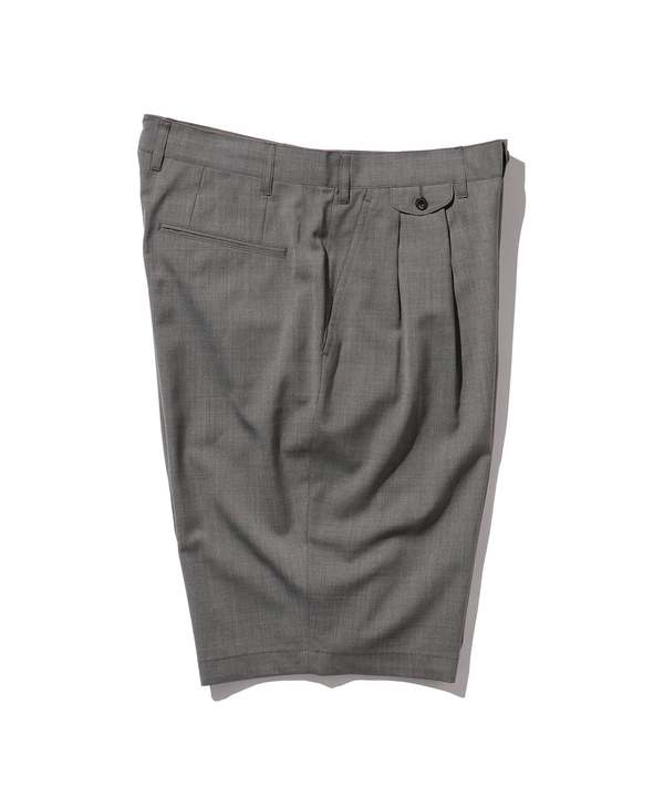 Beams Plus Wool Tropical 2 Pleats Shorts - Grey | Garmentory