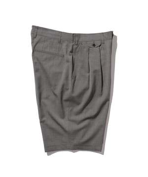 Beams Plus Wool Tropical 2 Pleats Shorts - Grey | Garmentory