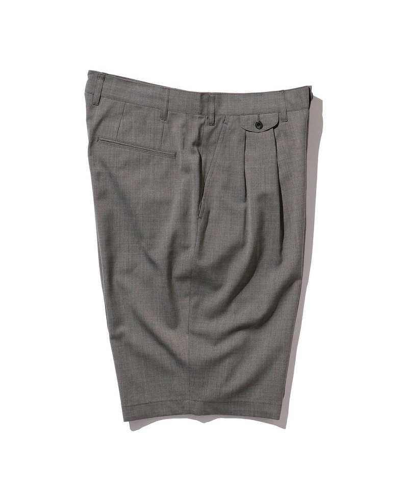Beams Plus Wool Tropical 2 Pleats Shorts - Grey | Garmentory
