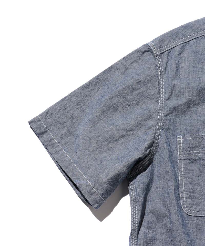 トップス BEAMS PLUS WORK Short Sleeve Chambray M Beams Plus Work Chambray Short Sleeve - Mildblend Supply Co