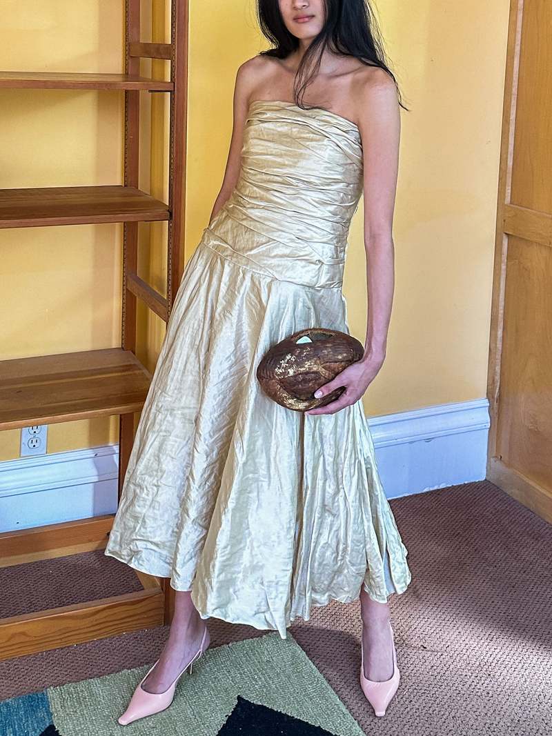 Ralph Lauren Ladies Gold Dress Bella Hadid Gold Dress Ralph Lauren TikTok