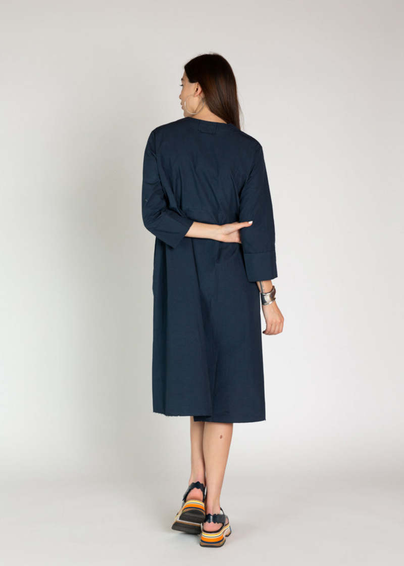 Aequamente Cotton Pullover Dress - Navy