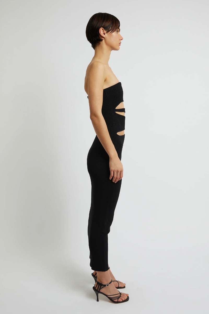 Christopher Esber Slashed Knit Strapless Dress