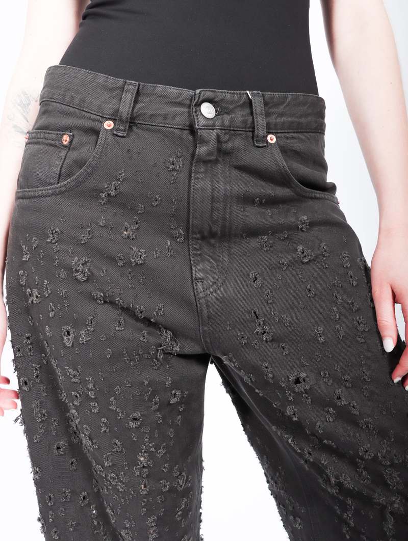 Maison Margiela Distressed Denim Pants - Black | Garmentory