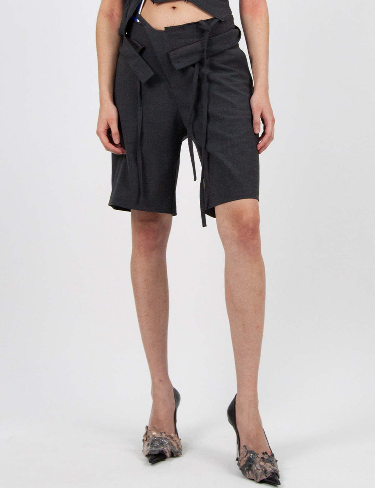 Ottolinger Double Fold Suit Shorts - Anthracite Anthra | Garmentory
