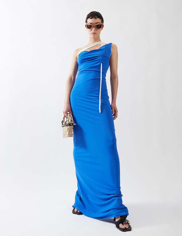 Ottolinger One Shoulder Maxi Dress - Scuba | Garmentory Ottolinger One Shoulder Maxi Dress - Scuba | Garmentory