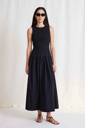 knee length dresses for ladies Siempre Tank Maxi Dress – Organic Cotton Smocked Dress main image 1