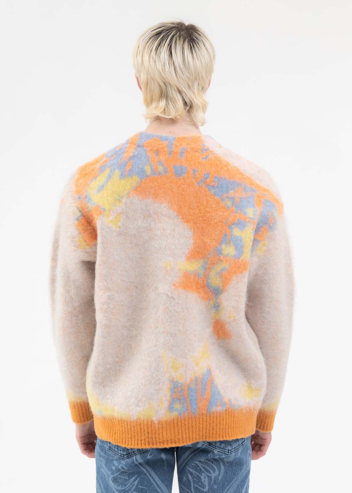 DISCOVERED ART MOHAIR SHAGGY KNIT CARDIGAN - Orange | Garmentory