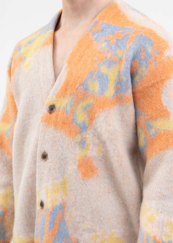 DISCOVERED ART MOHAIR SHAGGY KNIT CARDIGAN - Orange | Garmentory