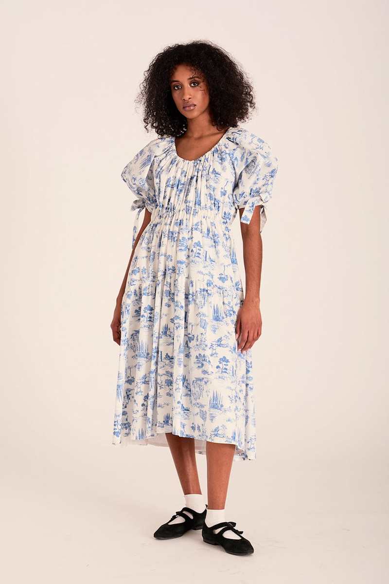 blue toile de jouy dress Hand Smocked Toile de Jouy Dress for Girls in Blue
